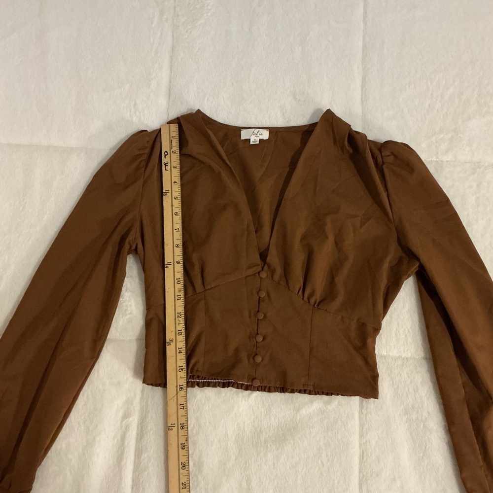 Elegant Brown Women's Top - Picture 4 of 7